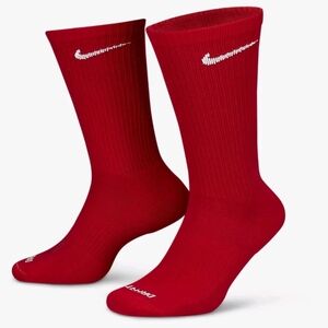 2-Pair Nike Performance Med Mens 6-8 Womens 6-10 Dri-Fit Knee High Red Socks